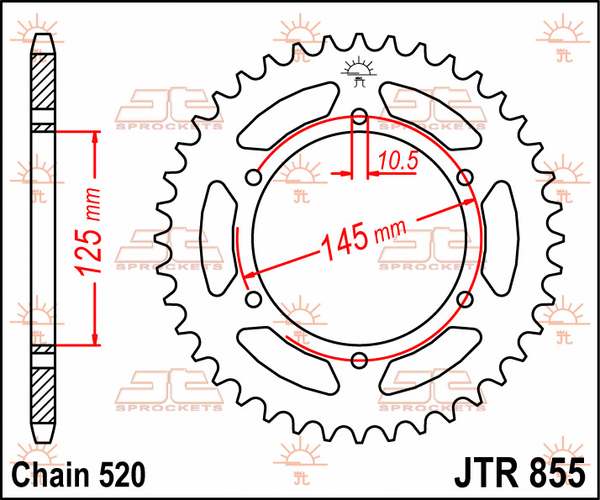 JT SPROCKETS Rear Sprocket Black -0