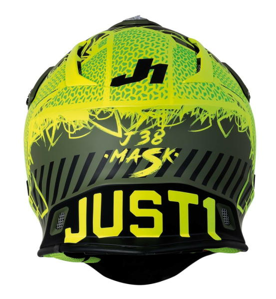 Casca JUST1 J38 Mask Fluo Yellow/Black/Army Green-0