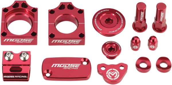 MOOSE RACING Bling Pack Kit Red, Anodized 