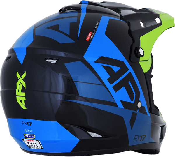 Casca AFX FX-17 Aced Black/Blue/Fluorescent Green-2