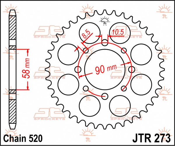 JT SPROCKETS Rear Sprocket Natural -0