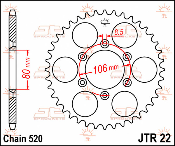 JT SPROCKETS Rear Sprocket Natural -0