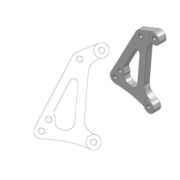 Supermoto Racing Rotor Adapter Bracket Black