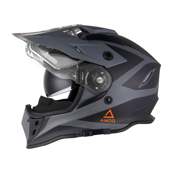 AMOQ Adaptor Helmet Electric Visor Black/Grey/Orange XS-3