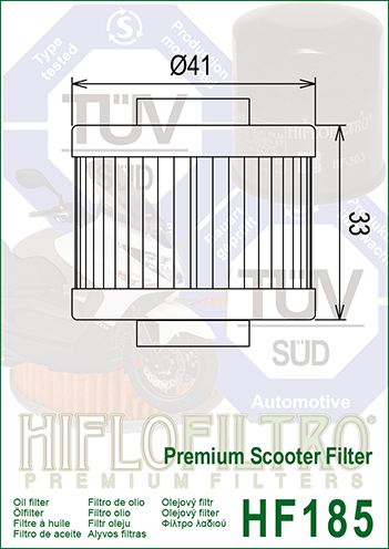 Filtru ulei PEUGEOT 125-200 CITYSTAR Hiflofiltro HF185-0