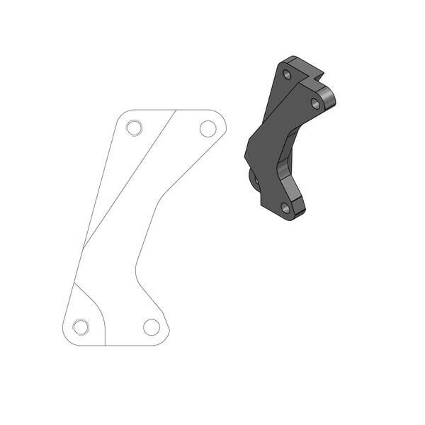 Supermoto Street Rotor Adapter Bracket Black-0