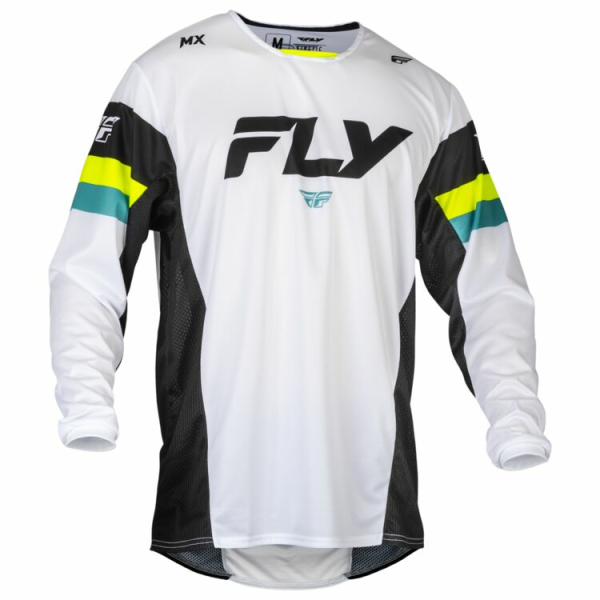 Combo Echipament Mx/Enduro Fly Kinetic Alb/Negru/Fluo-1