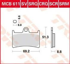 Placute frana fata TRW Sinterizate RACING YAMAHA FZ6 '07-'10/FZS 600 '98-'01/MT-07 '14-'17/TRACER 700 '16 -/FZ8 '10-'16/MT-09 '16-/TDM 900 '02-'14/XT 1200Z SUPER TENERE '10 -/FJR 1300 '01-'16/XJR 1300 '99-'16/XV 1700 '03-'05/XV 1900 '06-'10