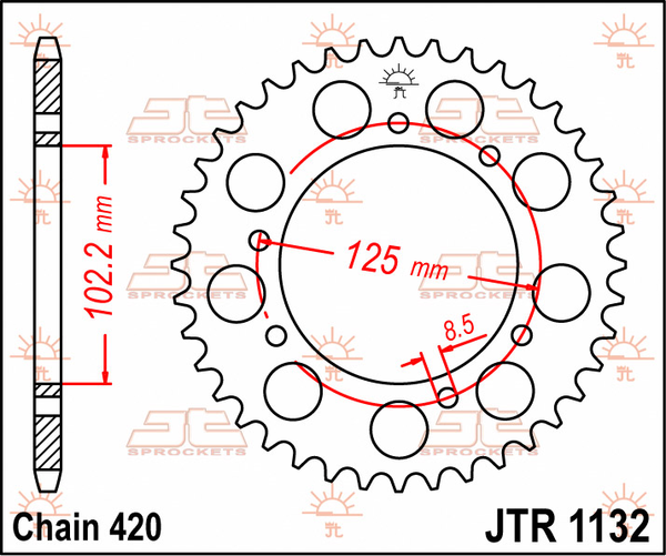 JT SPROCKETS Rear Sprocket Natural -0