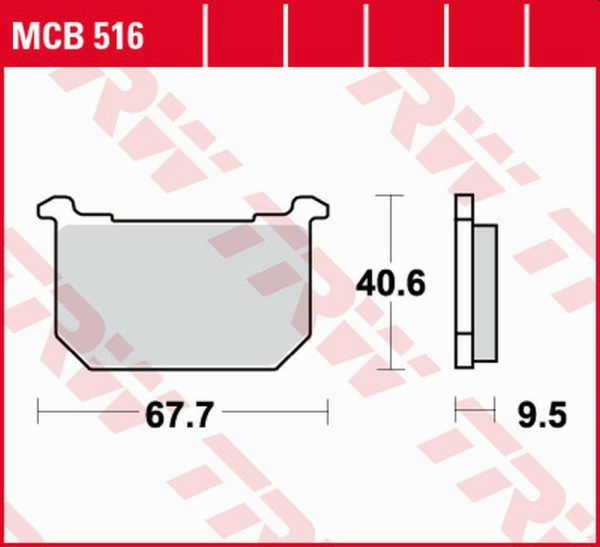 Placute frana spate TRW Organice KAWASAKI GPZ 400/500 '82 -'84/GPZ / Z 550 '80 -'82/GT / GPZ / Z / LTD 750 '80 -'85/Z 1000 '81/GPZ / Z 1100 '81 -'83