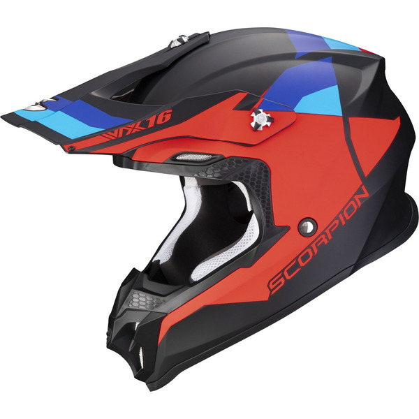 Casca cross-enduro SCORPION EXO VX-16 EVO AIR SPECTRUM Negru mat/Rosu/Albastru-0