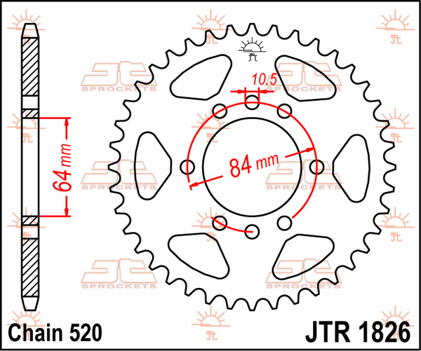 JT SPROCKETS Rear Sprocket Black -0