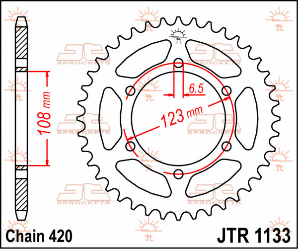 JT SPROCKETS Rear Sprocket Natural -0