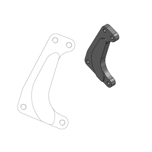 Supermoto Racing Rotor Adapter Bracket Black-1