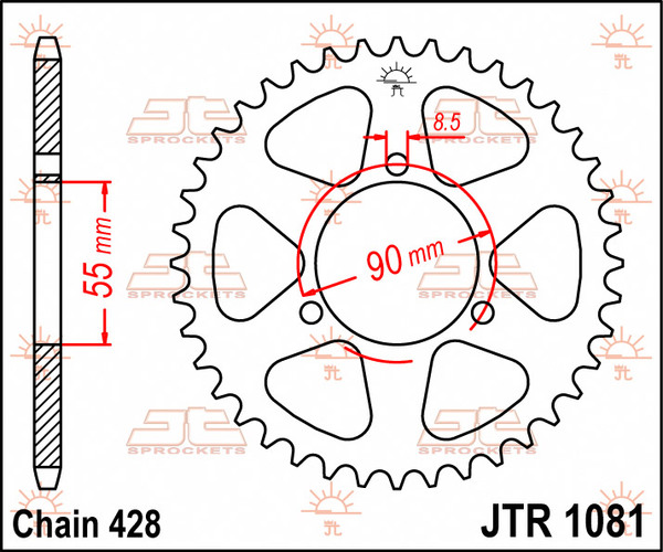 JT SPROCKETS Rear Sprocket Natural -0