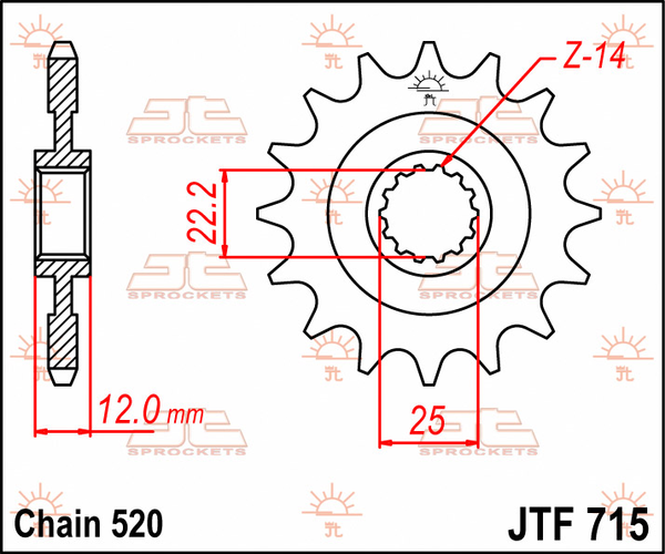 JT SPROCKETS Front Sprocket Natural -0