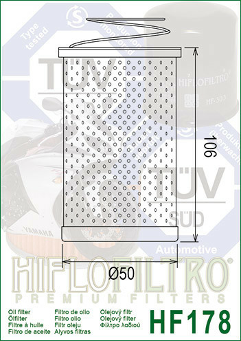 Filtru ulei HARLEY DAVIDSON FX SUPER GLIDE `71-79 Hiflofiltro HF178-0