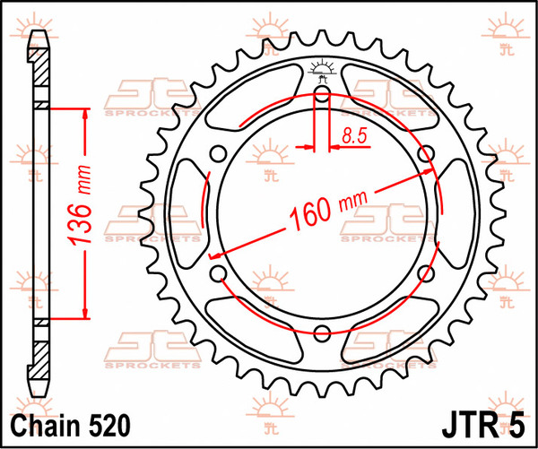 JT SPROCKETS Rear Sprocket Natural -0