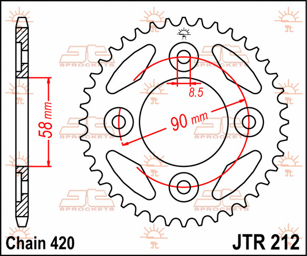 JT SPROCKETS Rear Sprocket Natural -0