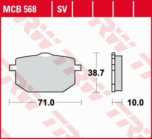 Placute frana fata TRW Organice YAMAHA TT 600 '89/XT 600 '87 -'90/XT 600Z TENERE '86 -'91