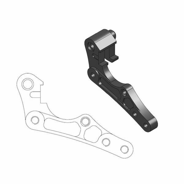 Relocation Bracket For Oem Caliper Black