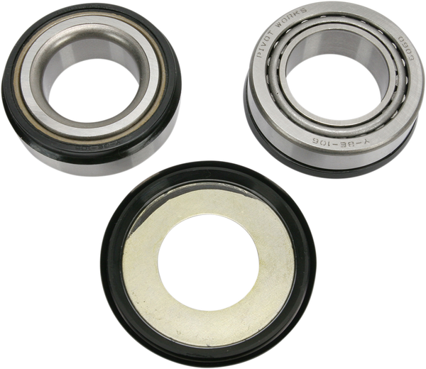 Steering Stem Bearing Kit Black, Chrome