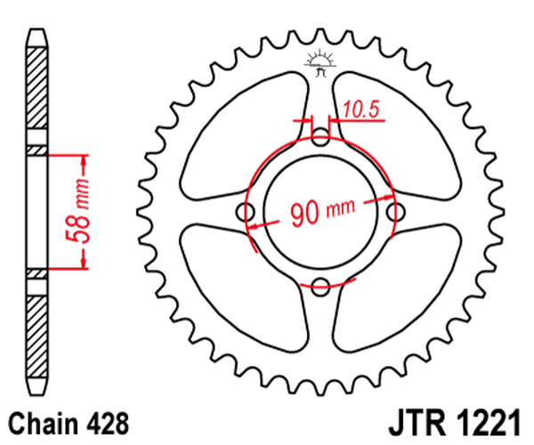 JT SPROCKETS Rear Sprocket Natural -0