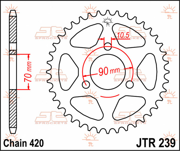 JT SPROCKETS Rear Sprocket Natural -0