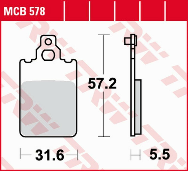 Placute frana fata TRW Organice APRILIA AF-1 / ET / RS 50 '87 -'94/BENELLI CHRONO 50 '92 -'93/BETA CHRONO 50 '92 -'93/SUZUKI DT 50R '96 -'97