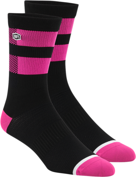 Sosete 100% Flow Black/Fluorescent Pink-2