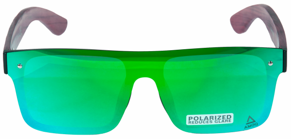 AMOQ Burst Sunglasses PLRZD Wood-Green Mirror-0