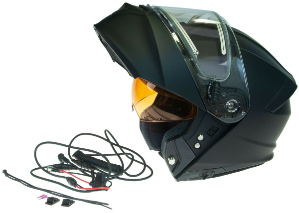 Timeless Flake Modular Snowmobile helmet, mattblack S-0