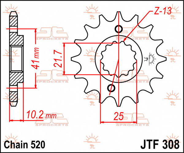 JT SPROCKETS Front Sprocket Natural -0