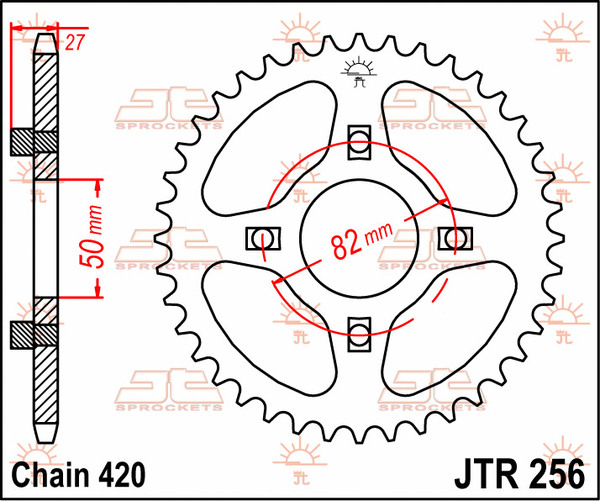 JT SPROCKETS Rear Sprocket Natural -0