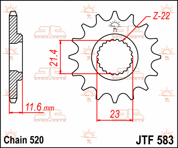 JT SPROCKETS Front Sprocket Natural -0