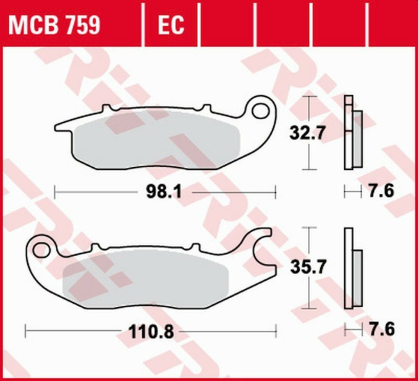 Placute frana fata TRW Organice HONDA CBF 125 '09 -'16/CBR 125R '04 -'17/Z 125 MONKEY '18 -/RIEJU NKD 125 '08 -'10/RS-2 125 '06 -'10