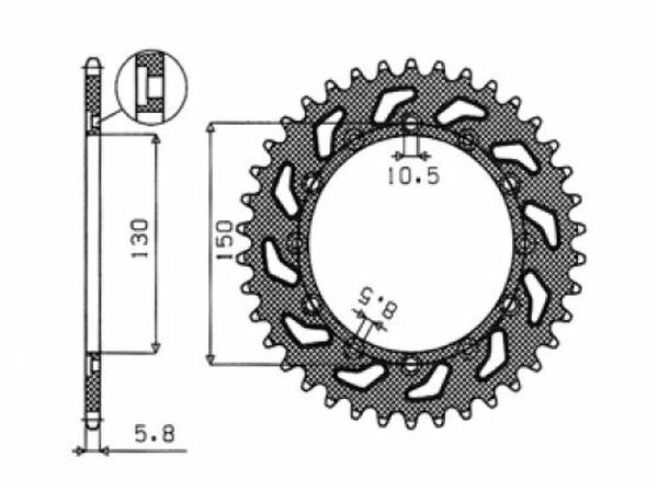 Steel Rear Sprocket Natural