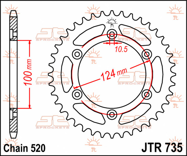 JT SPROCKETS Rear Sprocket Black -0