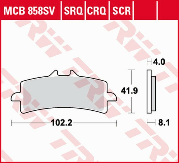 Placute frana fata TRW Sinterizate TRACK APRILIA RSV4/V4 TUONO '15 -/BMW HP4 1000 '12 -'16/DUCATI DIAVEL 1200 '11 -18/HONDA CBR 1000R FIREBLADE '14 -/KTM DUKE 890 '20 -/TRIUMPH SPEED TRIPLE 1050 '15 -/MV AUGUSTA F3 675/800 '14 -