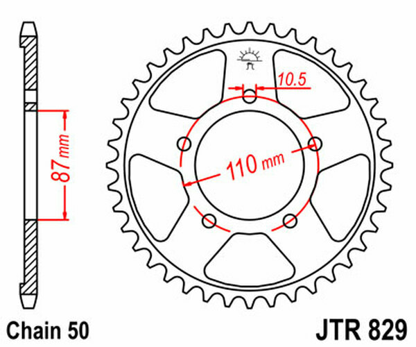 JT SPROCKETS Induction Hardened Black Zinc Finish Rear Sprocket Black, Zinc -0