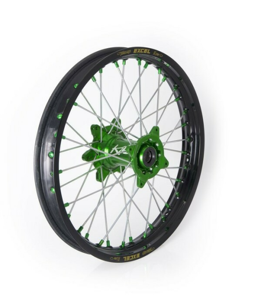 Elite Mx-en Wheel, Silver Spokes Black, Green