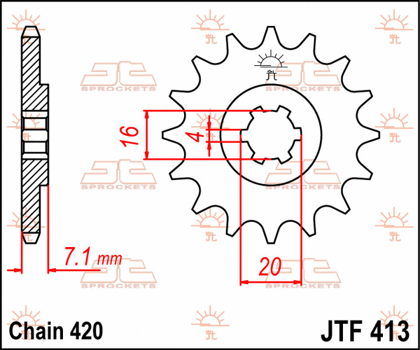 JT SPROCKETS Front Sprocket Natural -0