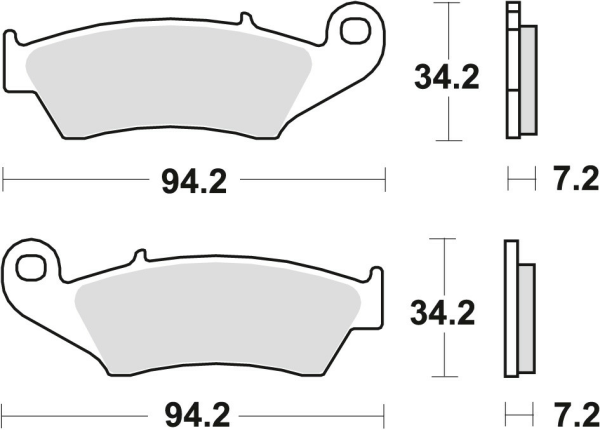 Placute frana fata TRW Sinterizate OFFROAD HONDA XL 125 '03-'08/XR 400 '96-'03/XLV 650 TRANSALP '97-'13/XRV 750 AFRICA TWIN '93-'03/KAWASAKI KLX 650 '93-'01/SUZUKI DRZ 400 '00-'08