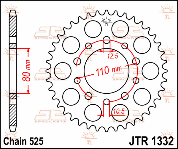 JT SPROCKETS Rear Sprocket Natural -0