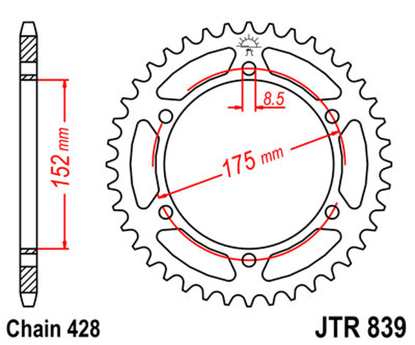 JT SPROCKETS Rear Sprocket Black -0