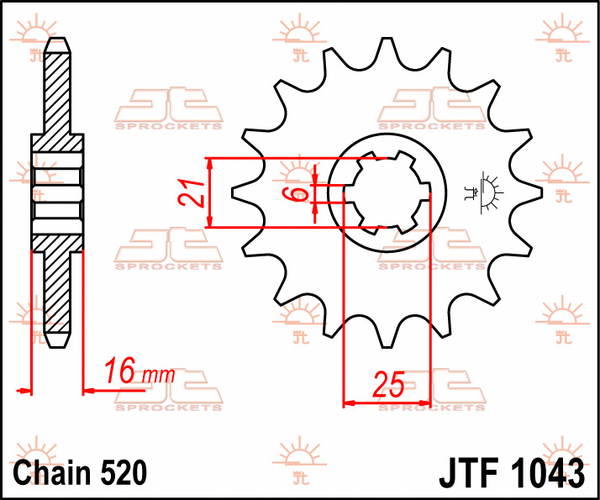 JT SPROCKETS Front Sprocket Natural -0