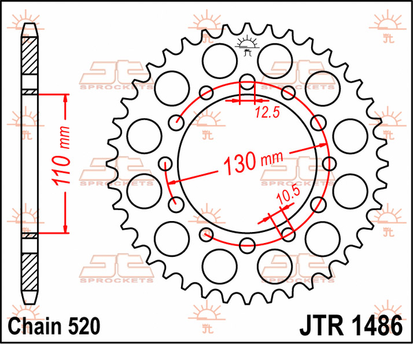 JT SPROCKETS Rear Sprocket Natural -0