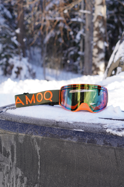 AMOQ Vision Vent+ Magnetic Goggles Military Green/Orange - Gold Mirror-2