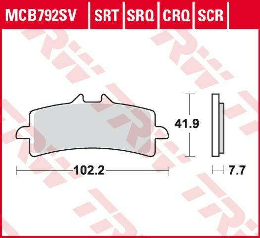 Placute frana fata TRW Carbon RACING (PERFORMANCE) APRILIA RSV4 '09-/ DUCATI V4 PANIGALE '18-/PANIGALE 1299 '15-/KAWASAKI H2 '15-/ ZX10R / RR '16-/KTM 990 SMR '10-'13/1190 RC8 '08-'15/1290 SUPERDUKE '14-/SUZUKI GSXR 600/750 '11-'16/GSXR / GSXS 1000