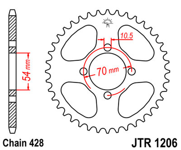 JT SPROCKETS Rear Sprocket Natural -0